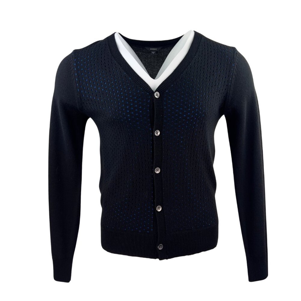 Black and Blue Polka Dot Cardigan